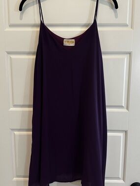 Let Them Eat Cake Purple Slip Dress with Spaghetti Straps